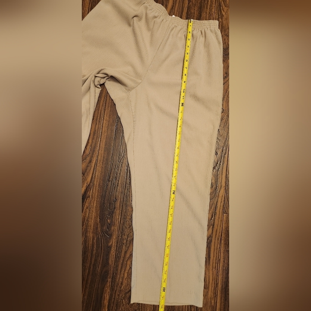 ALFRED DUNNER Sz 16 Taupe Beige Tan Wide Leg Pants - Picture 5 of 6